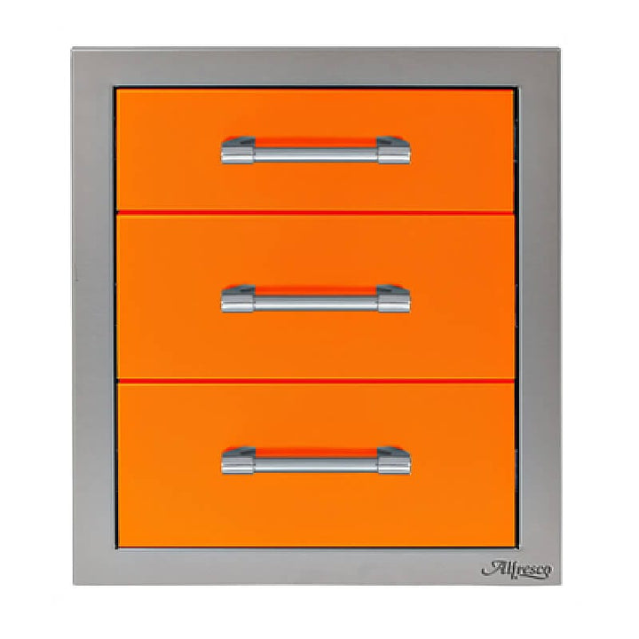 Alfresco 17-Inch Stainless Steel Soft-Close Triple Drawer - AXE-3DR-SC outdoor kitchen empire