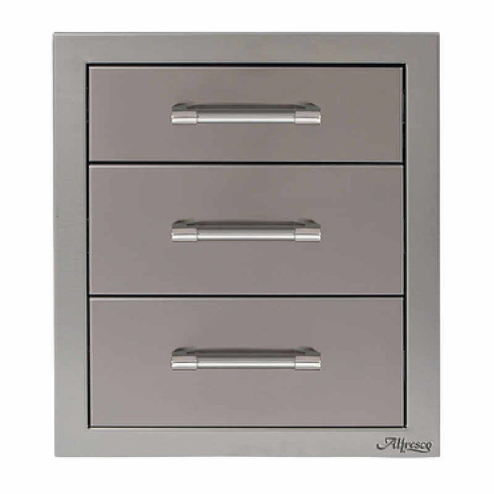 Alfresco 17-Inch Stainless Steel Soft-Close Triple Drawer - AXE-3DR-SC outdoor kitchen empire