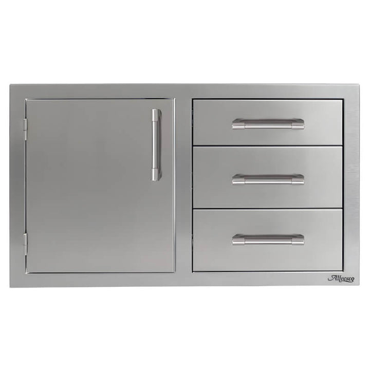 Alfresco 32-Inch Stainless Steel Soft-Close Door & Triple Drawer Combo - AXE-DDC outdoor kitchen empire