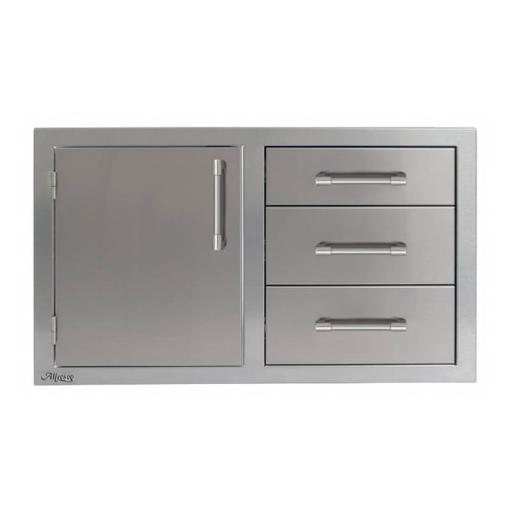 Alfresco 32-Inch Stainless Steel Soft-Close Door & Triple Drawer Combo - AXE-DDC outdoor kitchen empire