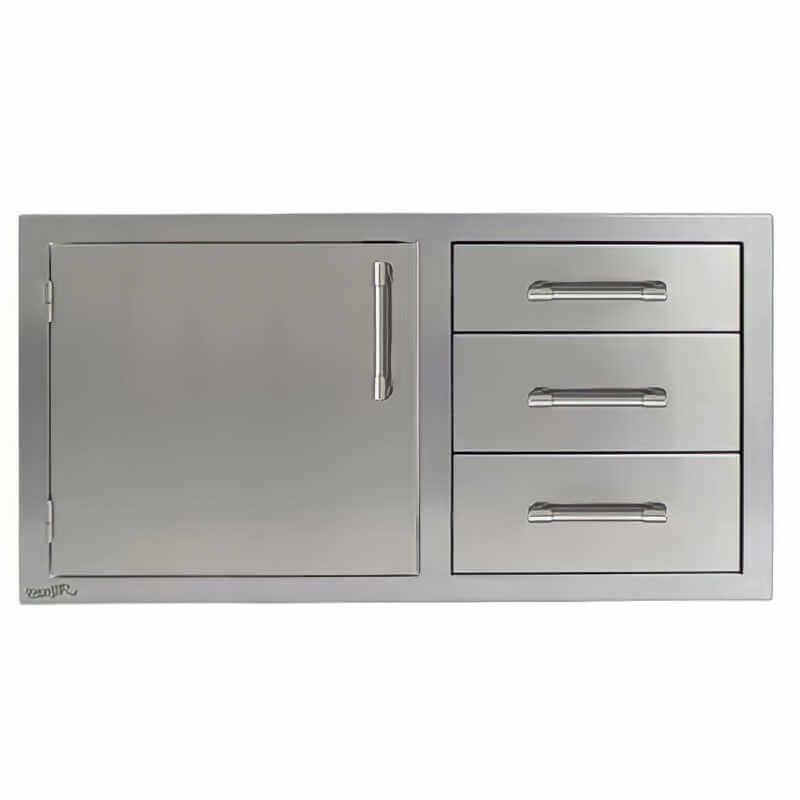 Alfresco 42-Inch Stainless Steel Soft-Close Door & Triple Drawer Combo - AXE-DDC-R-42SC outdoor kitchen empire