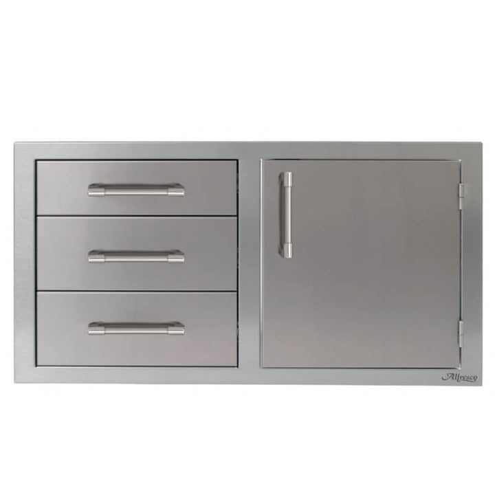 Alfresco 42-Inch Stainless Steel Soft-Close Door & Triple Drawer Combo - AXE-DDC-R-42SC outdoor kitchen empire