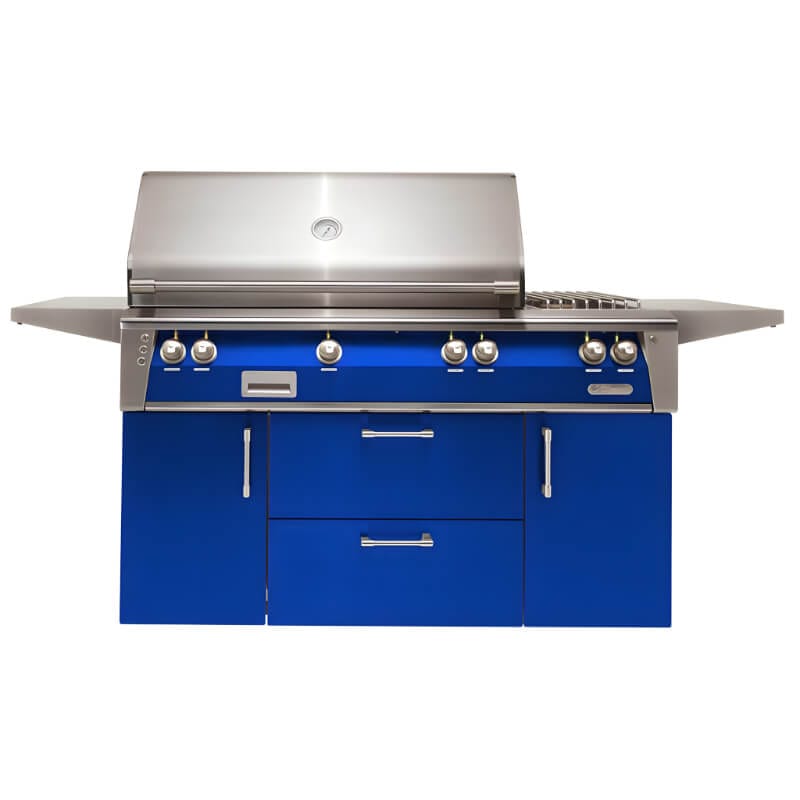 Alfresco ALXE 56-Inch Freestanding Gas Deluxe Grill With Rotisserie, And Side Burner - ALXE-56C outdoor kitchen empire