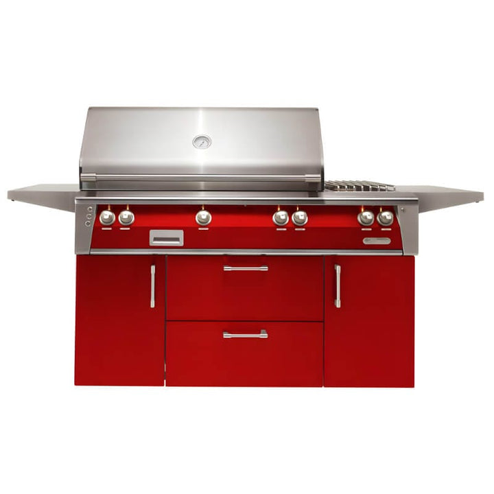 Alfresco ALXE 56-Inch Freestanding Gas Deluxe Grill With Rotisserie, And Side Burner - ALXE-56C outdoor kitchen empire