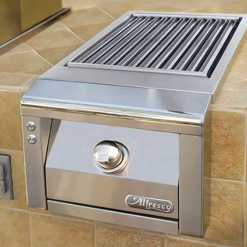 Alfresco Built-in Gas Sear Zone Side Burner - AXESZ outdoor kitchen empire