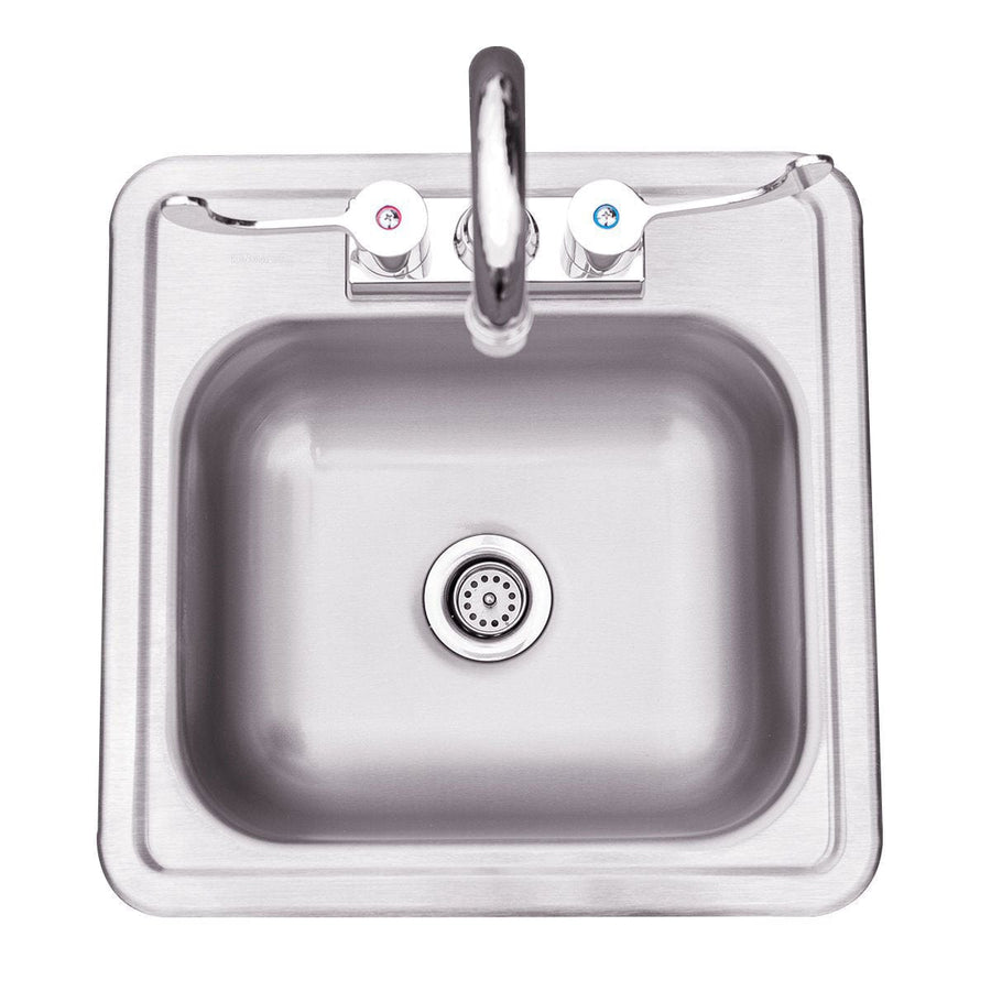 American Made Grills 15-inch Drop-In Sink & Hot/Cold Faucet - SSNK-15D outdoor kitchen empire