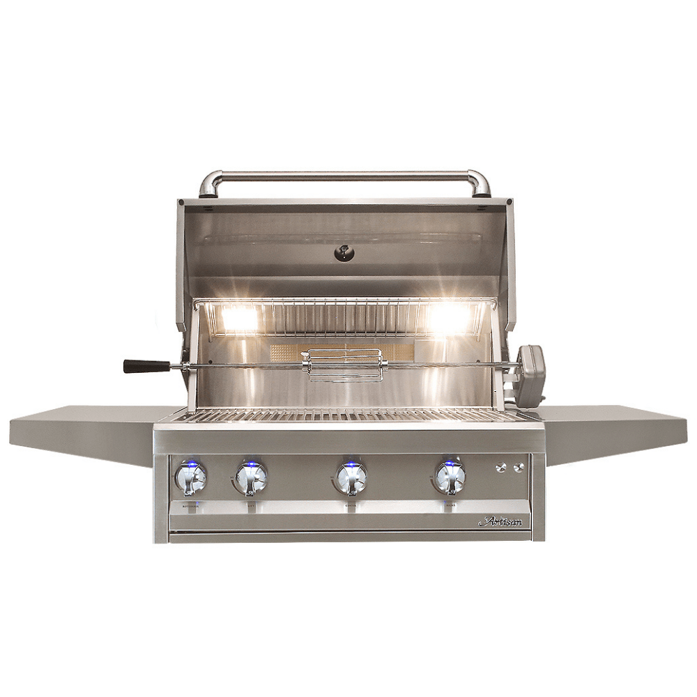 Artisan 32-Inch 3-Burner Built-In Professional Gas Grill With Rotisserie & Light (ARTP-32-NG/LP) outdoor kitchen empire