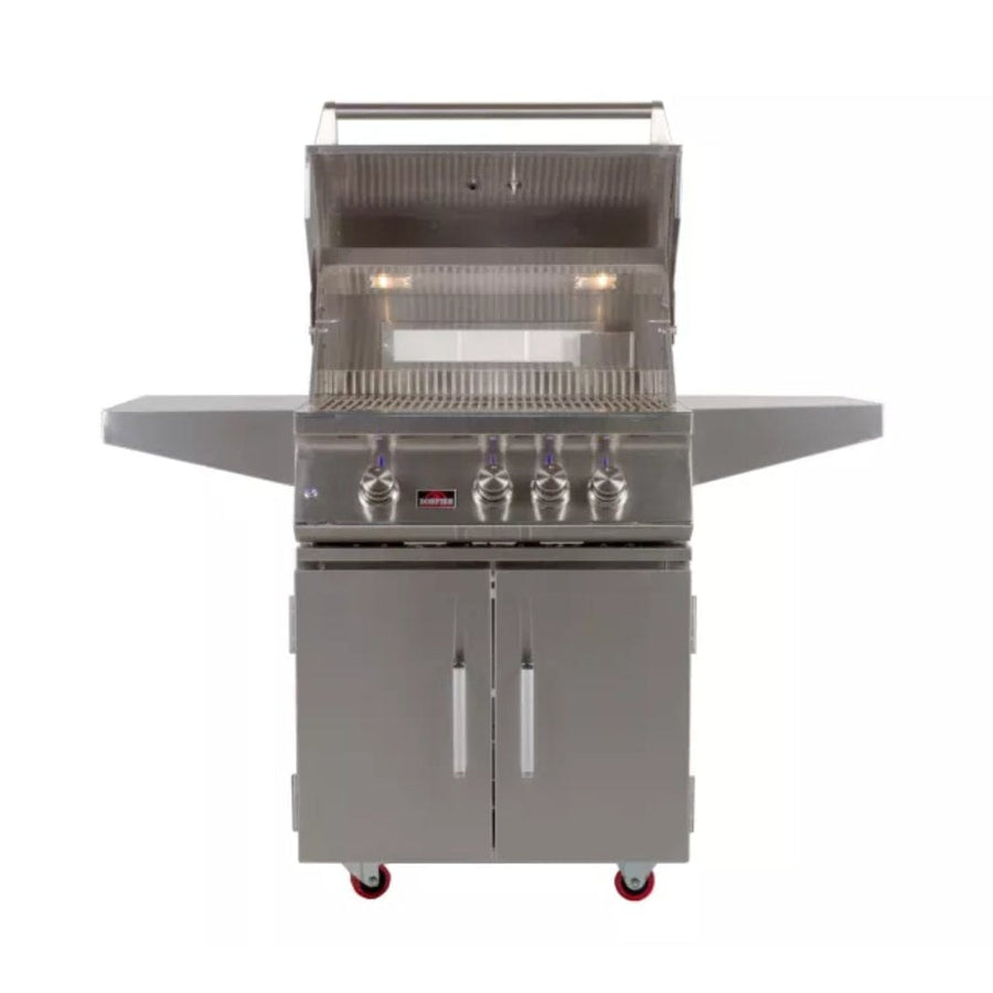 Bonfire Outdoor 28" 3-Burner Freestanding Propane Grill with Infrared Rear Burner outdoor kitchen empire