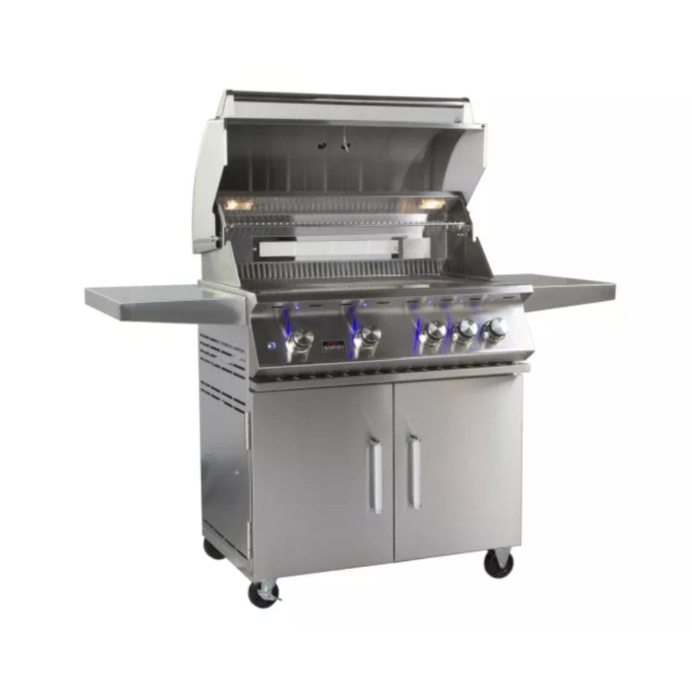 Bonfire Outdoor 34" 4-Burner Freestanding Natural Gas Grill with Infrared Rear Burner outdoor kitchen empire