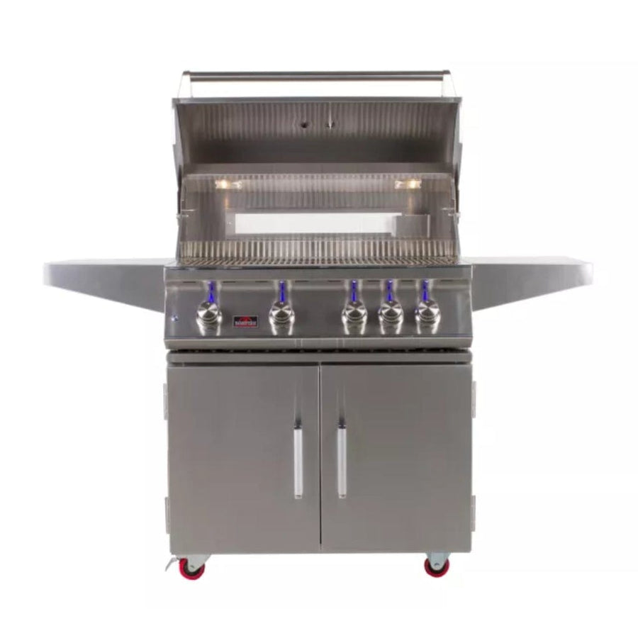 Bonfire Outdoor 34" 4-Burner Freestanding Propane Grill with Infrared Rear Burner outdoor kitchen empire