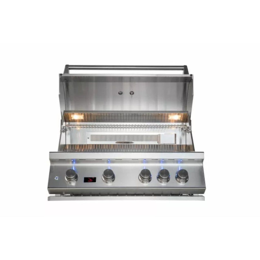 Bonfire Outdoor 34" Built-In 4-Burner Natural Gas Grill with Infrared Rear Burner outdoor kitchen empire