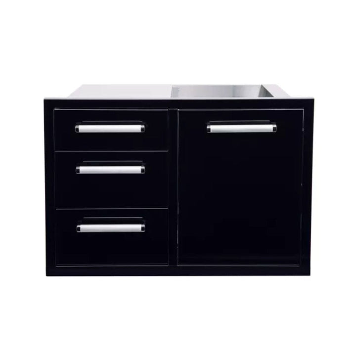 Bonfire Outdoor Black Series Triple Drawer & Trash Can Combo outdoor kitchen empire