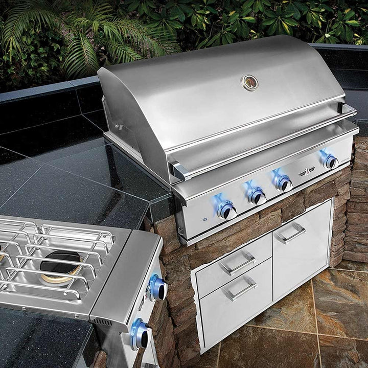 Delta Heat 38-Inch Gas Grill with Rotisserie Kit DHBQ38R-D outdoor kitchen empire