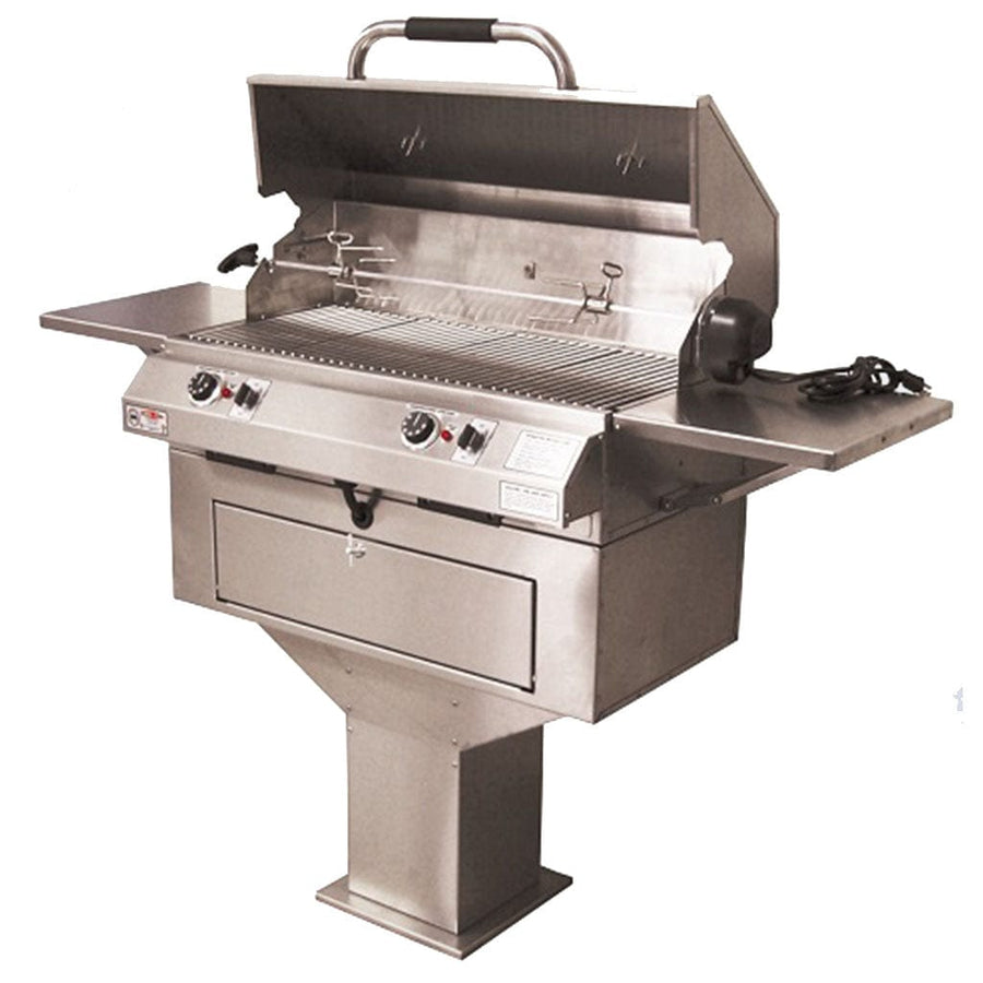 Electrichef 32" Ruby Dual Control Pedestal Base Outdoor Electric Grill 4400-EC-448-PB-D-32 outdoor kitchen empire