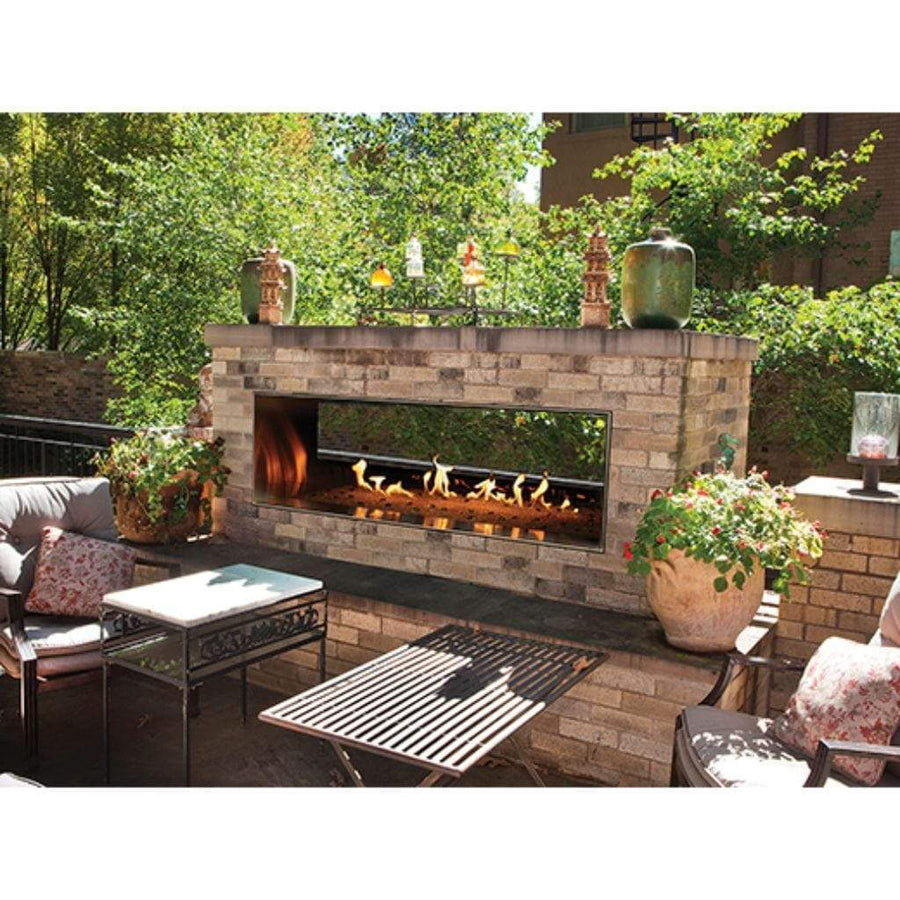 Empire White Mountain Hearth Carol Rose 60" Outdoor Linear See-Thru Fireplace OLL60SP12S outdoor kitchen empire
