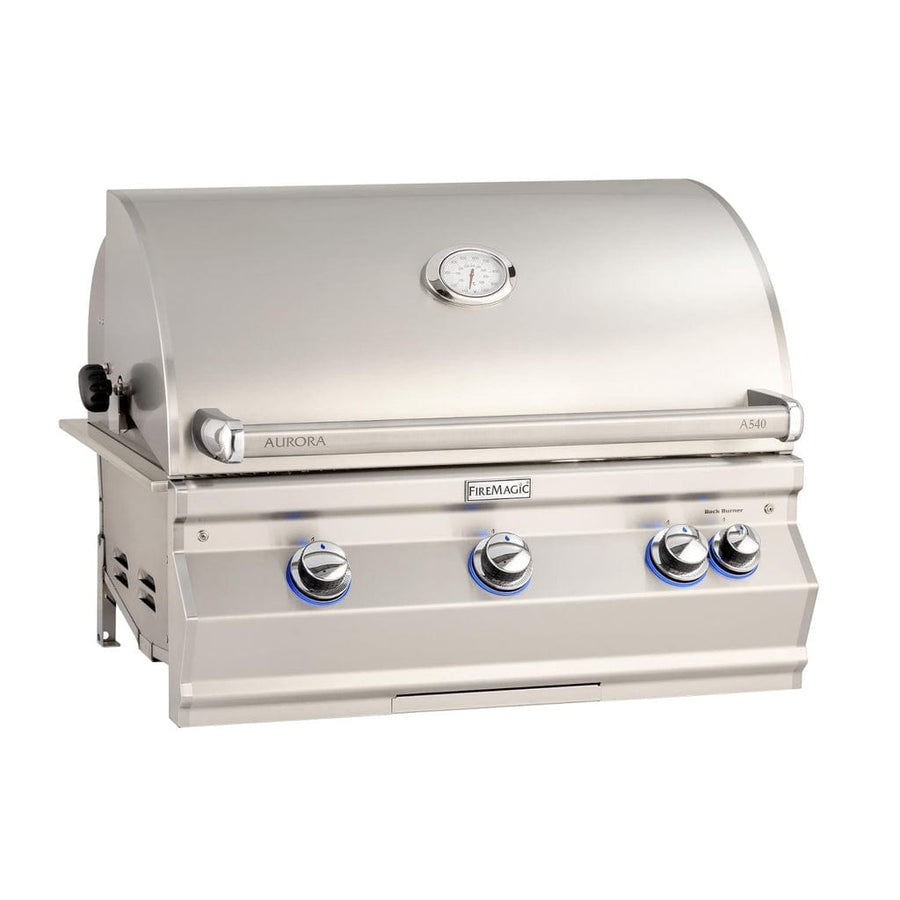 Fire Magic Aurora 30" Built-In Gas Grill with Backburner, Rotisserie Kit & Analog Thermometer A540i outdoor kitchen empire