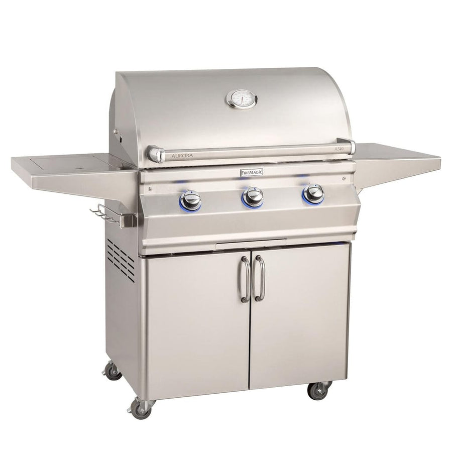 Fire Magic Aurora 30" Portable Gas Grill with Analog Thermometer & Flush Mounted Single Side Burner A540s outdoor kitchen empire