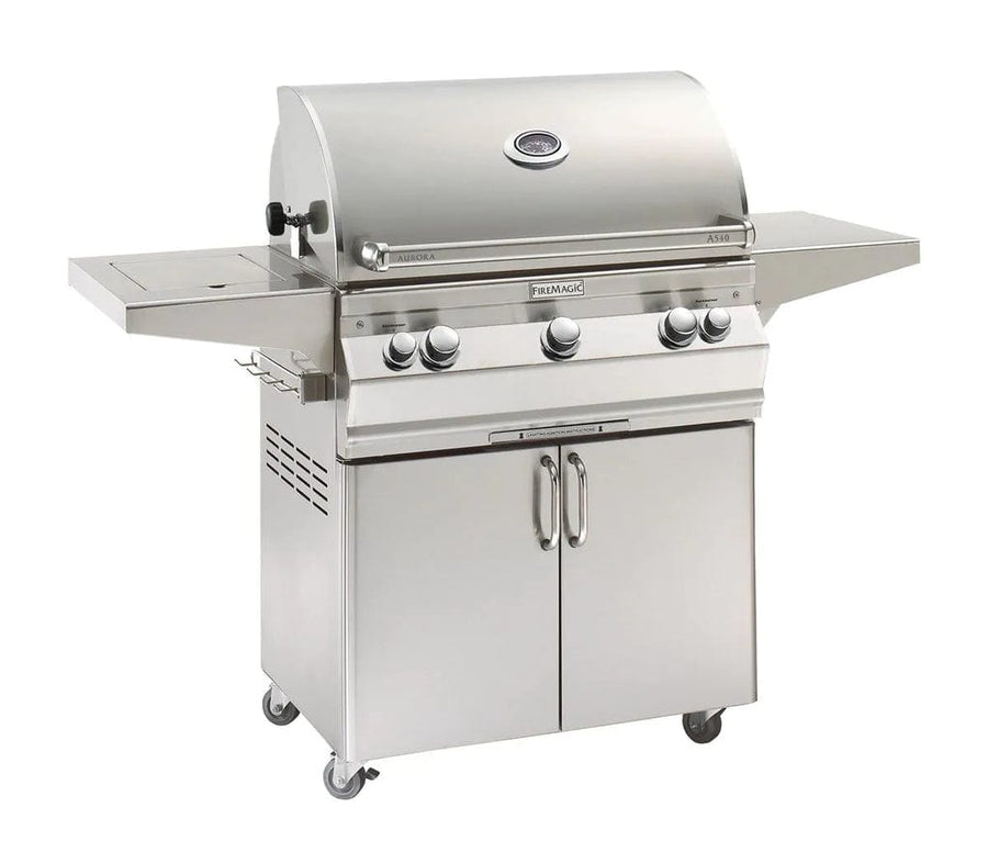 Fire Magic Aurora 30" Portable Gas Grill with Backburner, Rotisserie Kit & Single Side Burner A540s outdoor kitchen empire