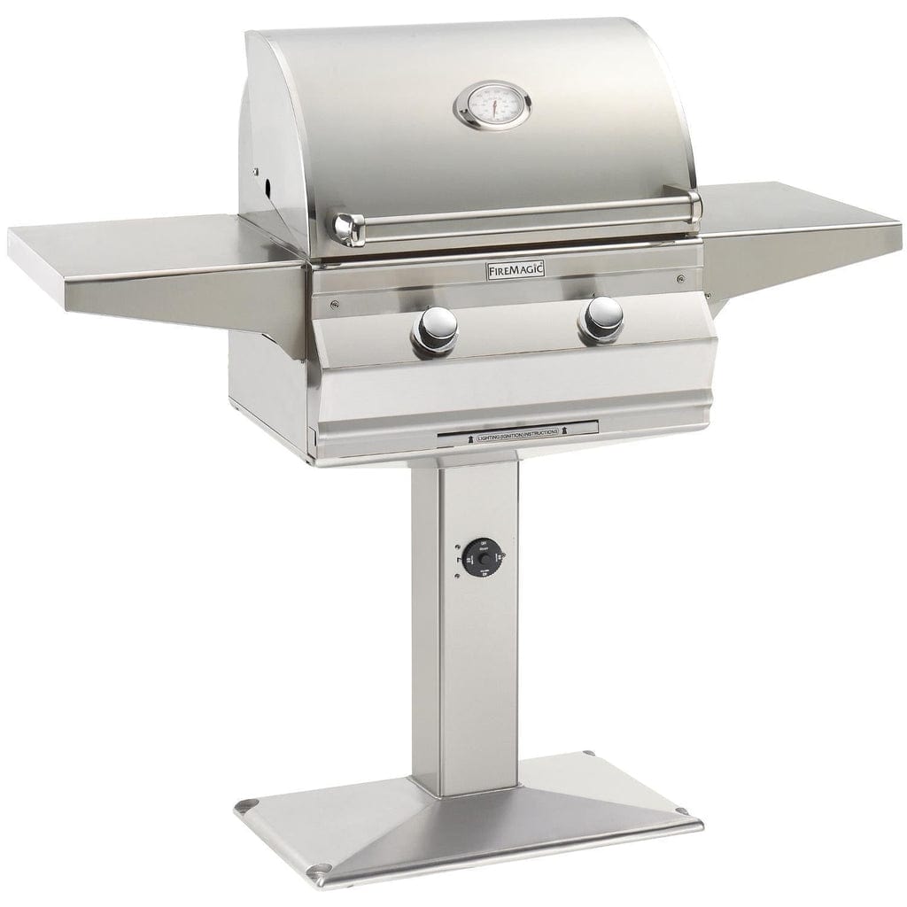 Fire Magic Choice 24" C430s Patio Post Mount Gas Grill with Analog Thermometer and 1-Hour Timer outdoor kitchen empire