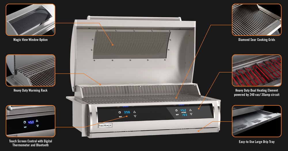 Fire Magic EL500i Two Controls with Window Electric Grill EL500i-4Z1E-W outdoor kitchen empire