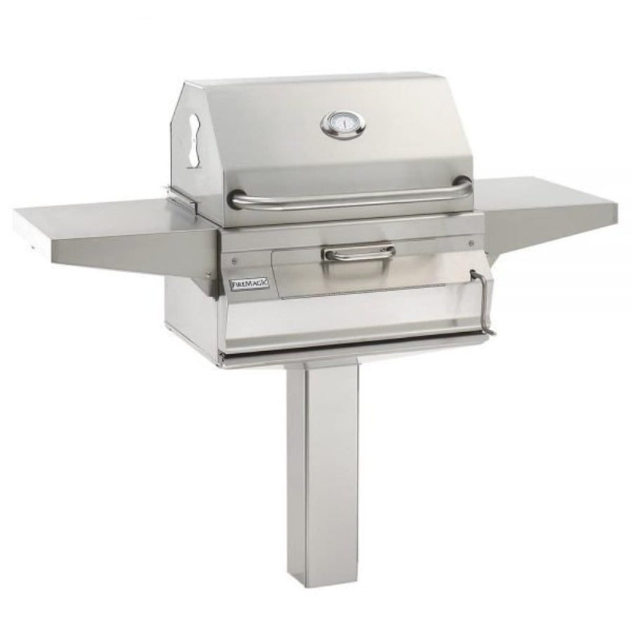 Fire Magic Stainless Steel 24" In-Ground Post Mount Charcoal Grill 22-SC01C-G6 outdoor kitchen empire