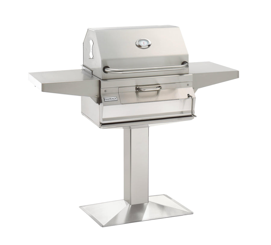 Fire Magic Stainless Steel 24" Patio Post Mount Charcoal Grill 22-SC01C-P6 outdoor kitchen empire