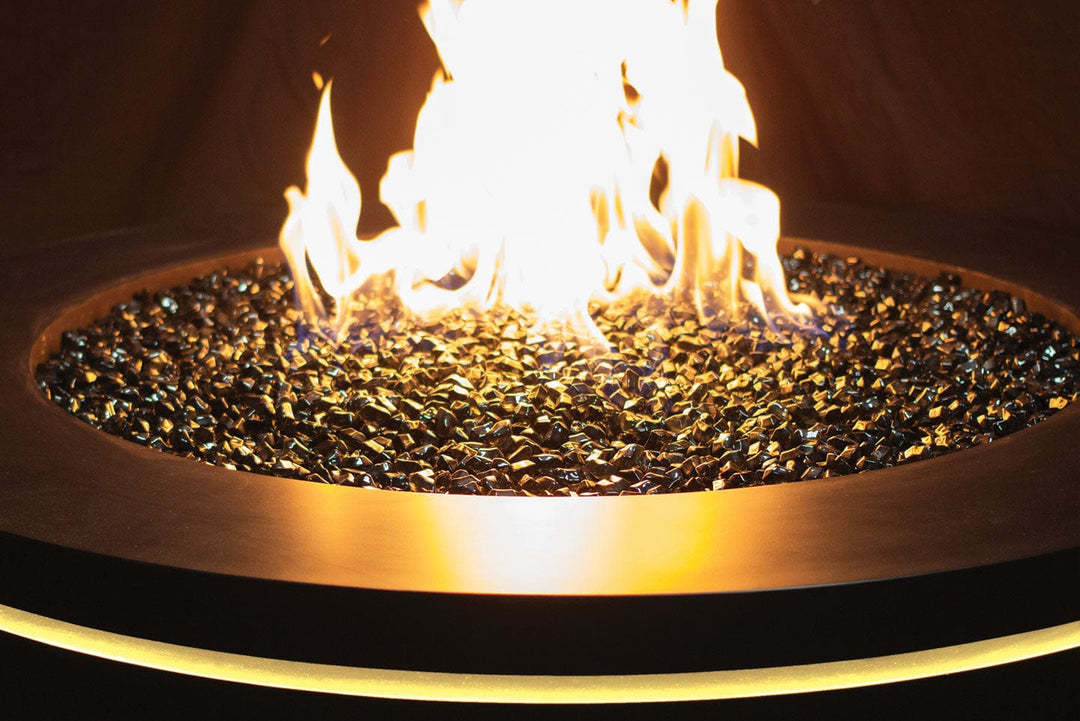 Halo Urbana Luxury 40" Round Black Stainless Steel Gas Fire Pit URUFP40RSB24 outdoor kitchen empire