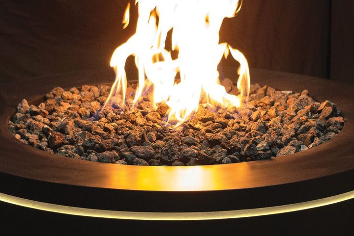 Halo Urbana Luxury 40" Round Black Stainless Steel Gas Fire Pit URUFP40RSB24 outdoor kitchen empire