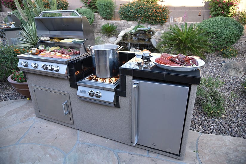 Kokomo Grills 7'6" Power Burner 4 Burner 32 inch Built-In BBQ Grill Island Kitchen outdoor kitchen empire