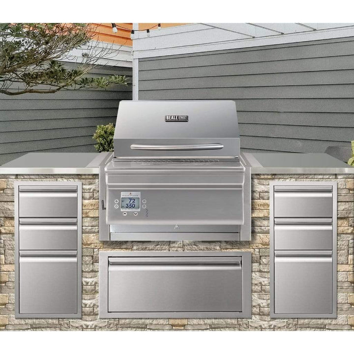 Memphis Beale Street 34" Stainless Steel Built-In Wi-Fi Controlled Pellet Grill BGBS26 outdoor kitchen empire