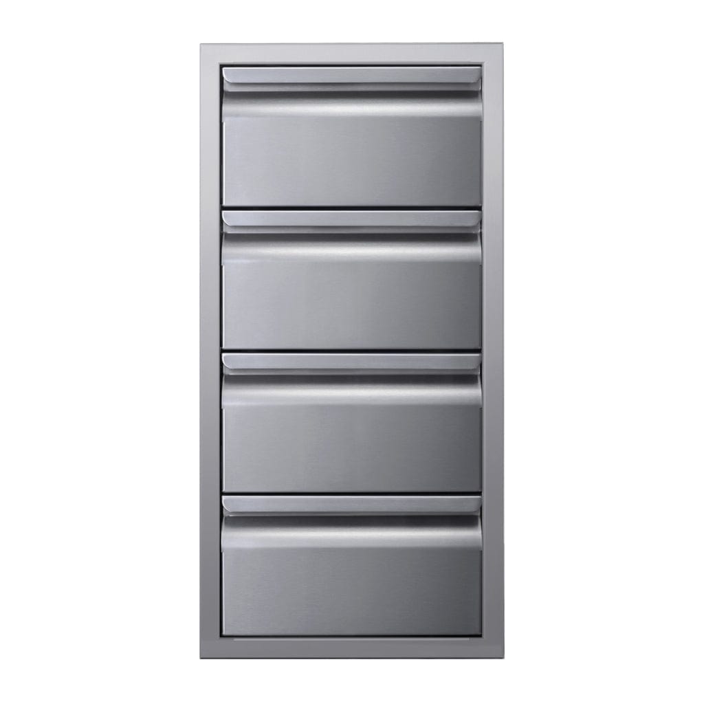 Memphis Grills 15" Stainless Steel Quadruple Access Drawer with Soft Close VGC15DB4 outdoor kitchen empire