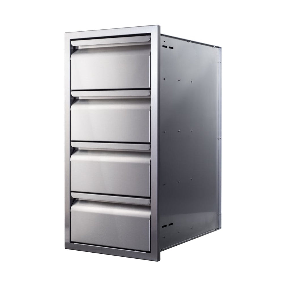 Memphis Grills 15" Stainless Steel Quadruple Access Drawer with Soft Close VGC15DB4 outdoor kitchen empire