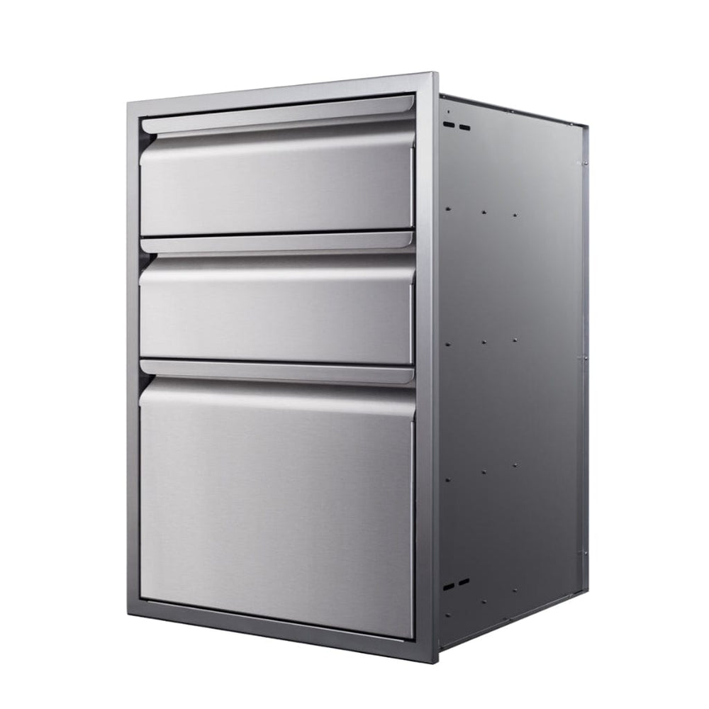 Memphis Grills 21" Stainless Steel Triple Access Drawer with Soft Close VGC21DB3 outdoor kitchen empire