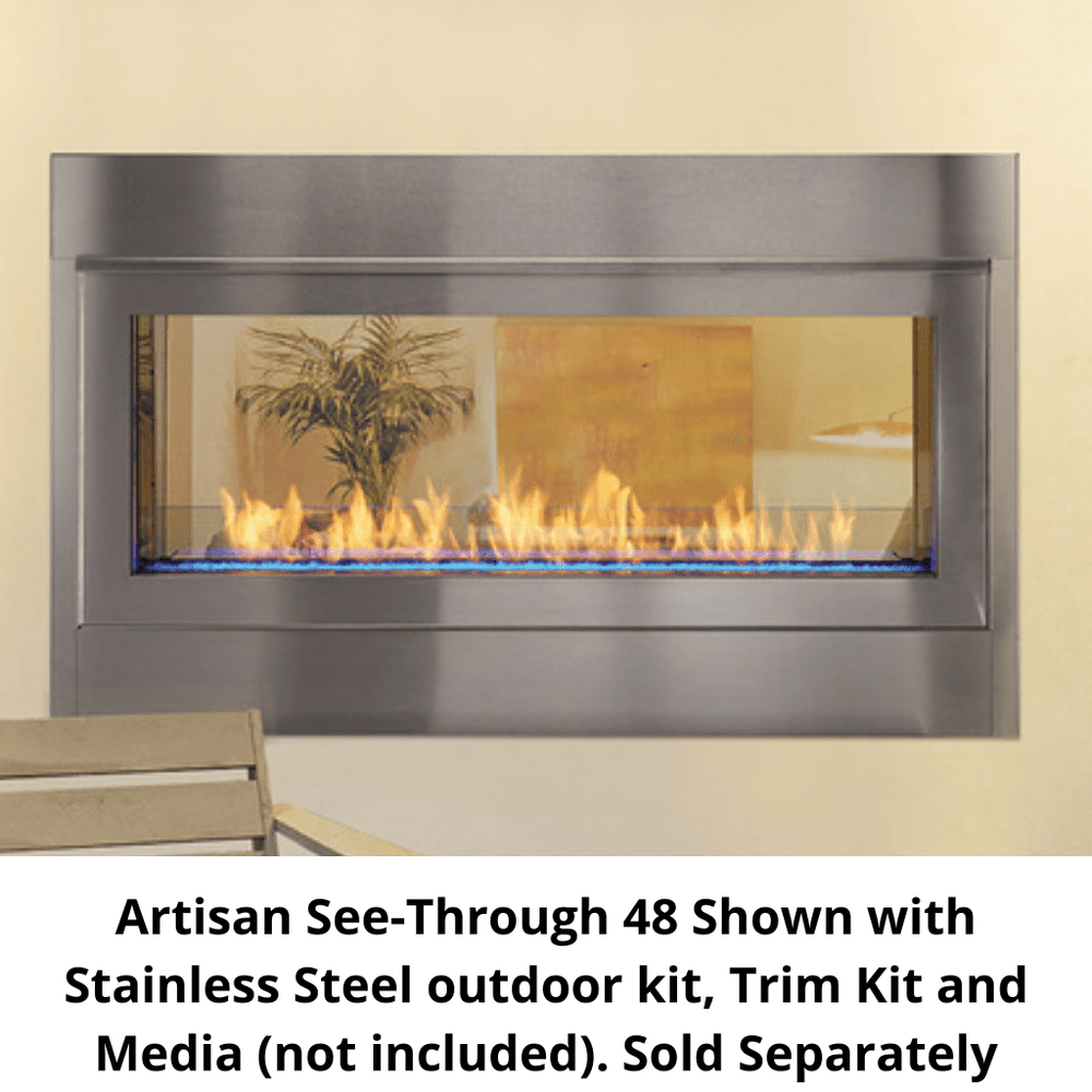 Monessen 48" Artisan Vent Free See-Through Linear Fireplace AVFLST48NI outdoor kitchen empire