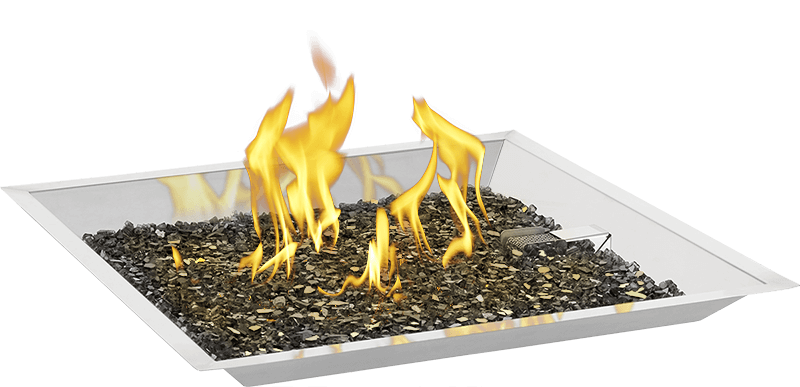 Napoleon 24" Stainless Steel Square Patioflame Fire Pit Burner System GPFS60 outdoor kitchen empire