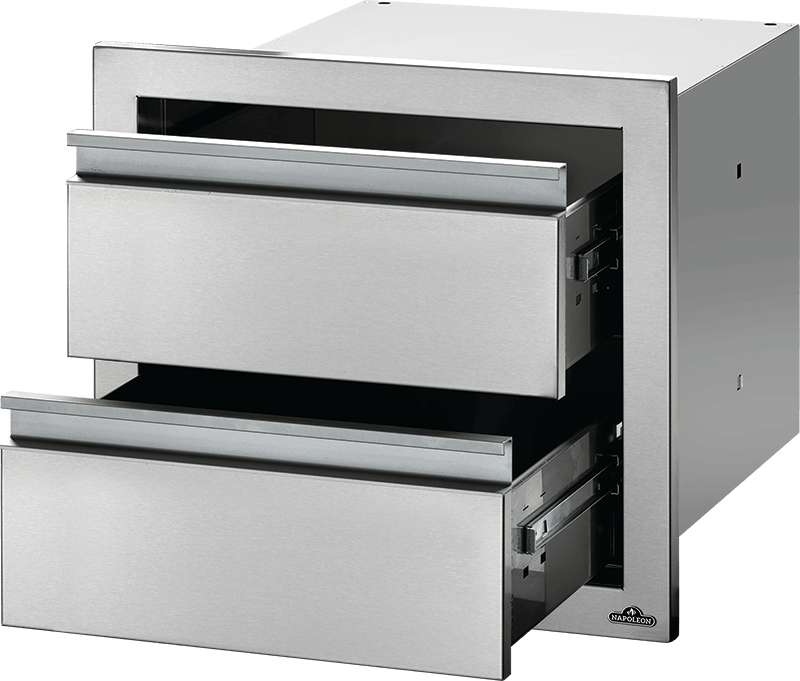 Napoleon Built-In Components 18" X 16" Stainless Steel Double Drawer BI-1816-2DR outdoor kitchen empire
