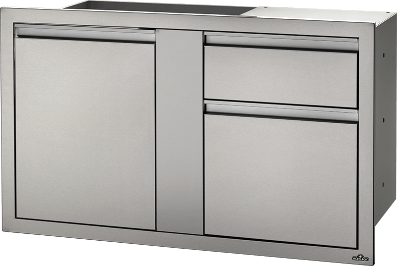 Napoleon Built-In Components 42" X 24" Stainless Steel Large Single Door & Double Drawer BI-4224-1D2DR outdoor kitchen empire