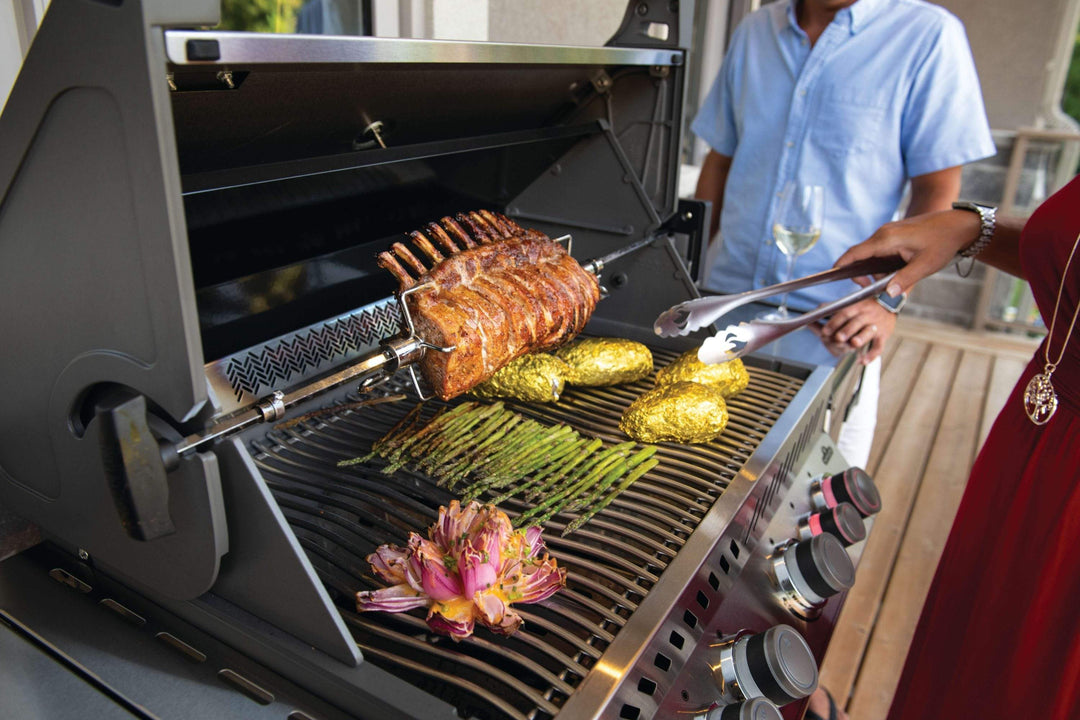 Napoleon Prestige 500 RSIB Gray Natural Gas Grill w/ Infrared Side & Rear Burners P500RSIBNCH-3 outdoor kitchen empire