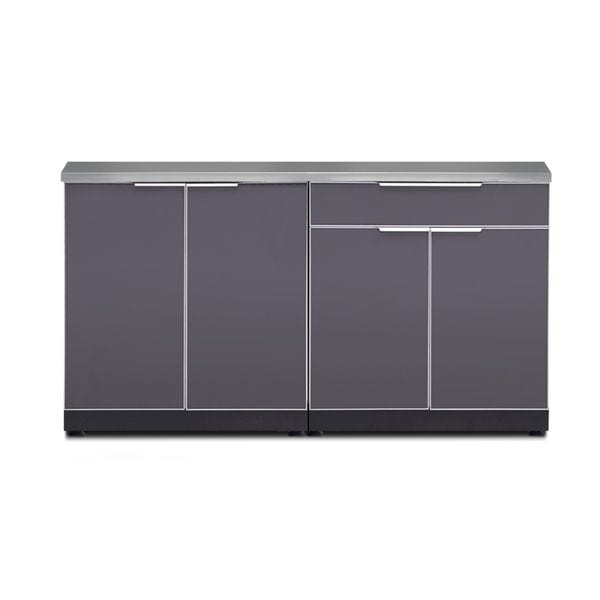 Newage 3-Piece Slate Grey Outdoor Kitchen Cabinet Cover 65278 BBQ Island Components 65278 outdoor kitchen empire