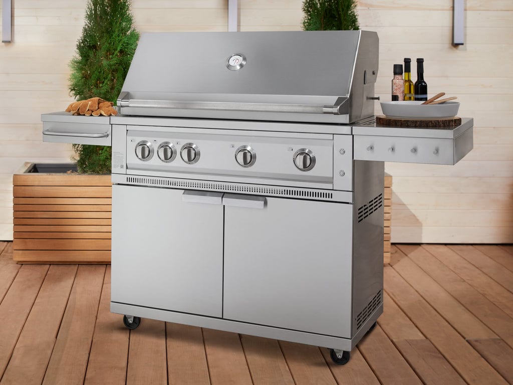 Newage 36 inch Outdoor Kitchen Stainless Steel 2-Piece Grill Cart with Platinum Grill Grills outdoor kitchen empire