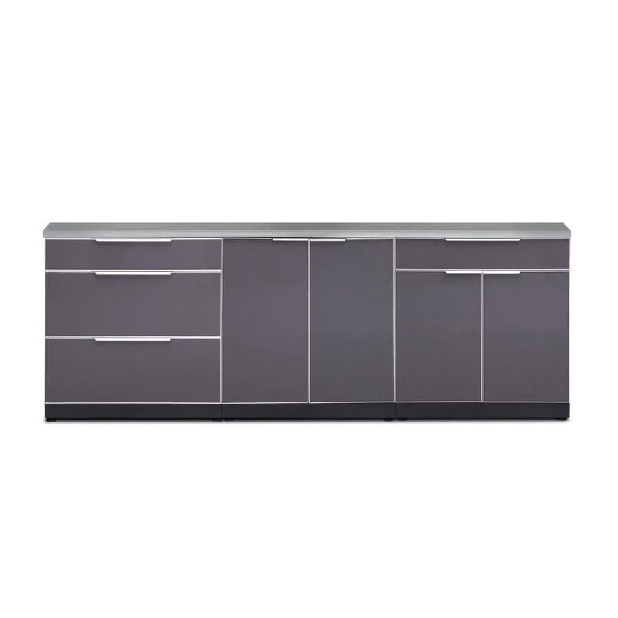 Newage 4-Piece Slate Gray Countertop Aluminum Outdoor Kitchen Cabinets 65252 BBQ Island Components 65252 outdoor kitchen empire