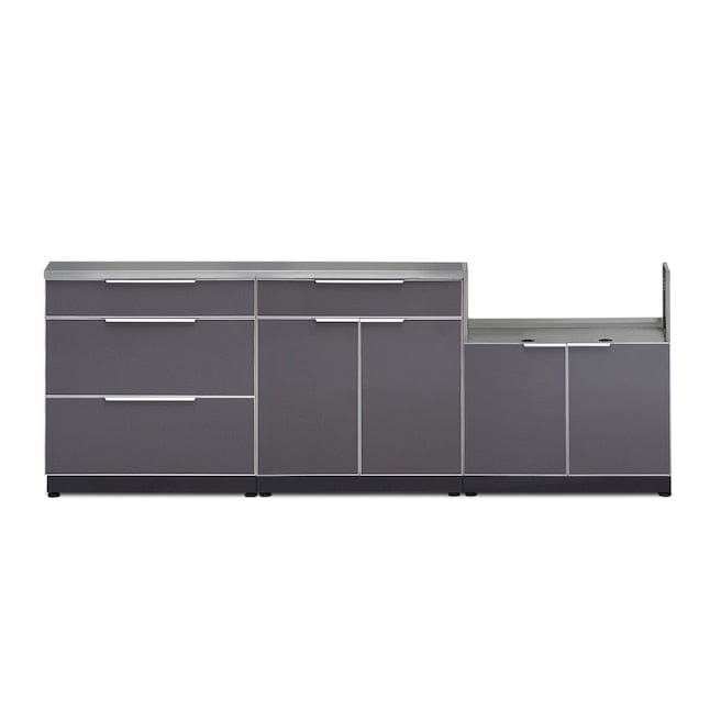 Newage 4-Piece Slate Gray Outdoor Kitchen Aluminum Cabinets Cover 65276 BBQ Island Components 65276 outdoor kitchen empire