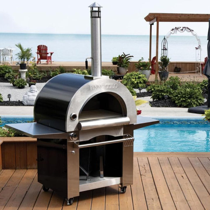 Pinnacolo Ibrido 32" Wood or Gas Fired Hybrid Freestanding Pizza Oven PPO-1-03 outdoor kitchen empire