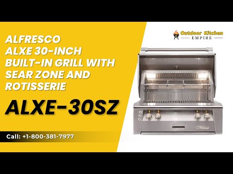 Alfresco ALXE 30-Inch Built-In Grill With Sear Zone And Rotisserie