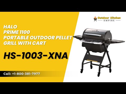 Halo Prime 1100 Portable Outdoor Pellet Grill with Cart HS-1003-XNA