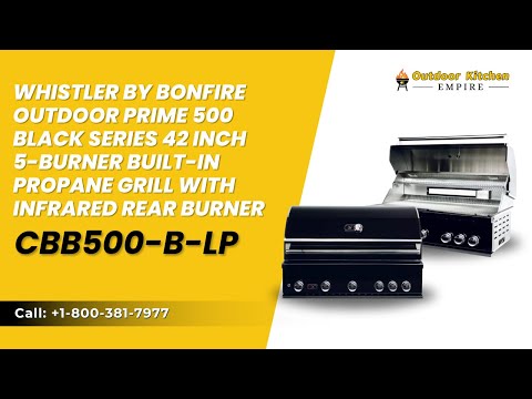 Whistler by Bonfire Outdoor Prime 500 Black Series 42 inch 5-Burner Built-In Propane Grill with Infrared Rear Burner CBB500-B-LP