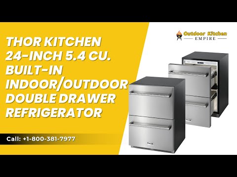 Thor Kitchen 24-Inch 5.4 cu. Built-in Indoor/Outdoor Double Drawer Refrigerator