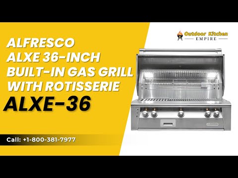 Alfresco ALXE 36-Inch Built-In Gas Grill With Rotisserie