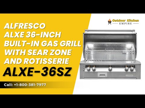 Alfresco ALXE 36-Inch Built-In Gas Grill With Sear Zone And Rotisserie
