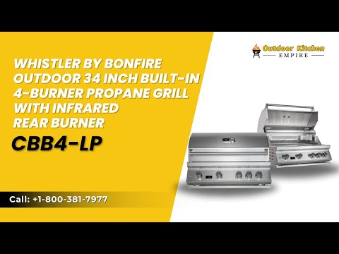Whistler by Bonfire Outdoor 34 inch Built-In 4-Burner Propane Grill with Infrared Rear Burner CBB4-LP